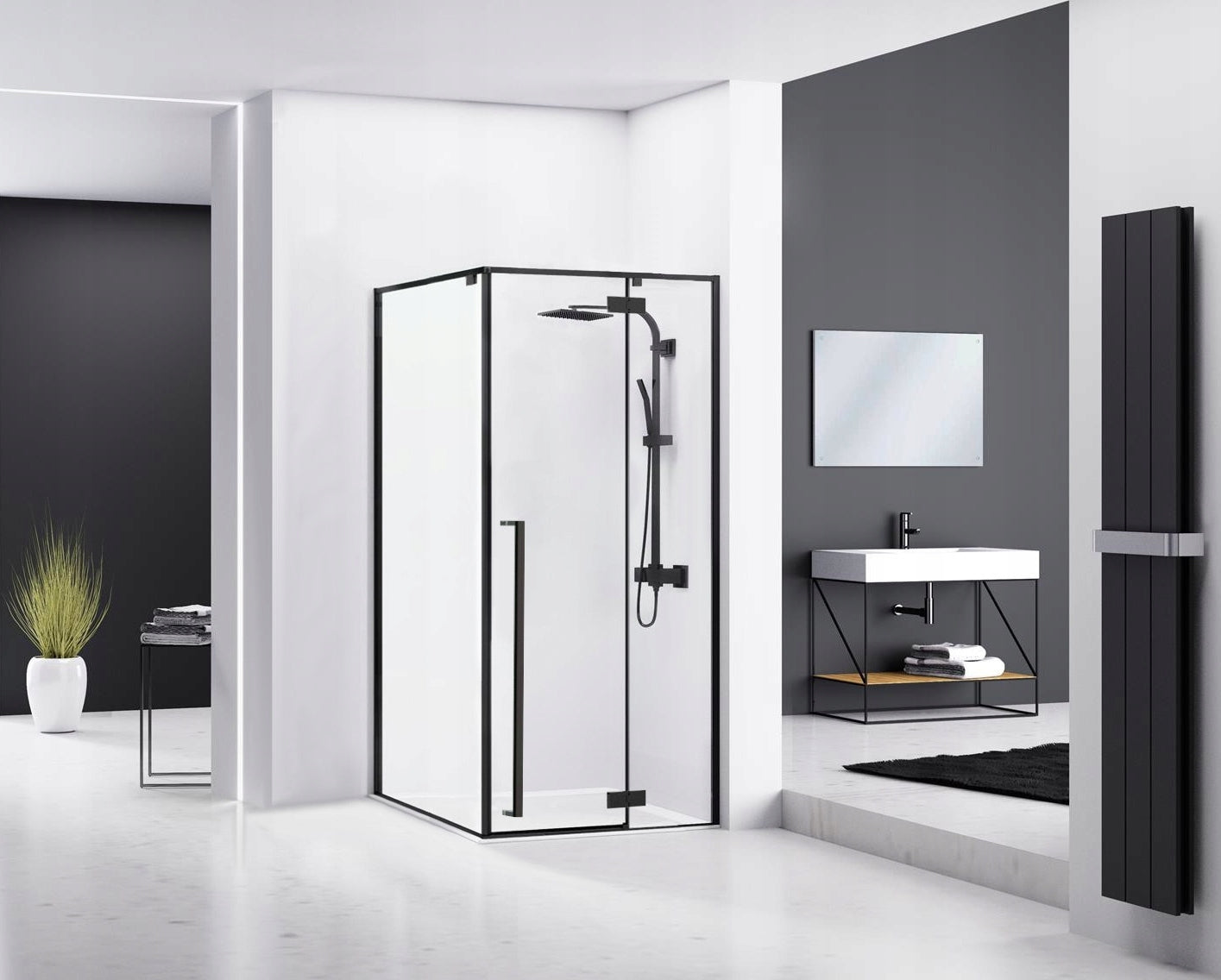 Sprchový kout REA FARGO 120x90 - matný černý  2