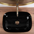 Umyvadlo na desku Rea Belinda BLACK  BRUSH GOLD  5