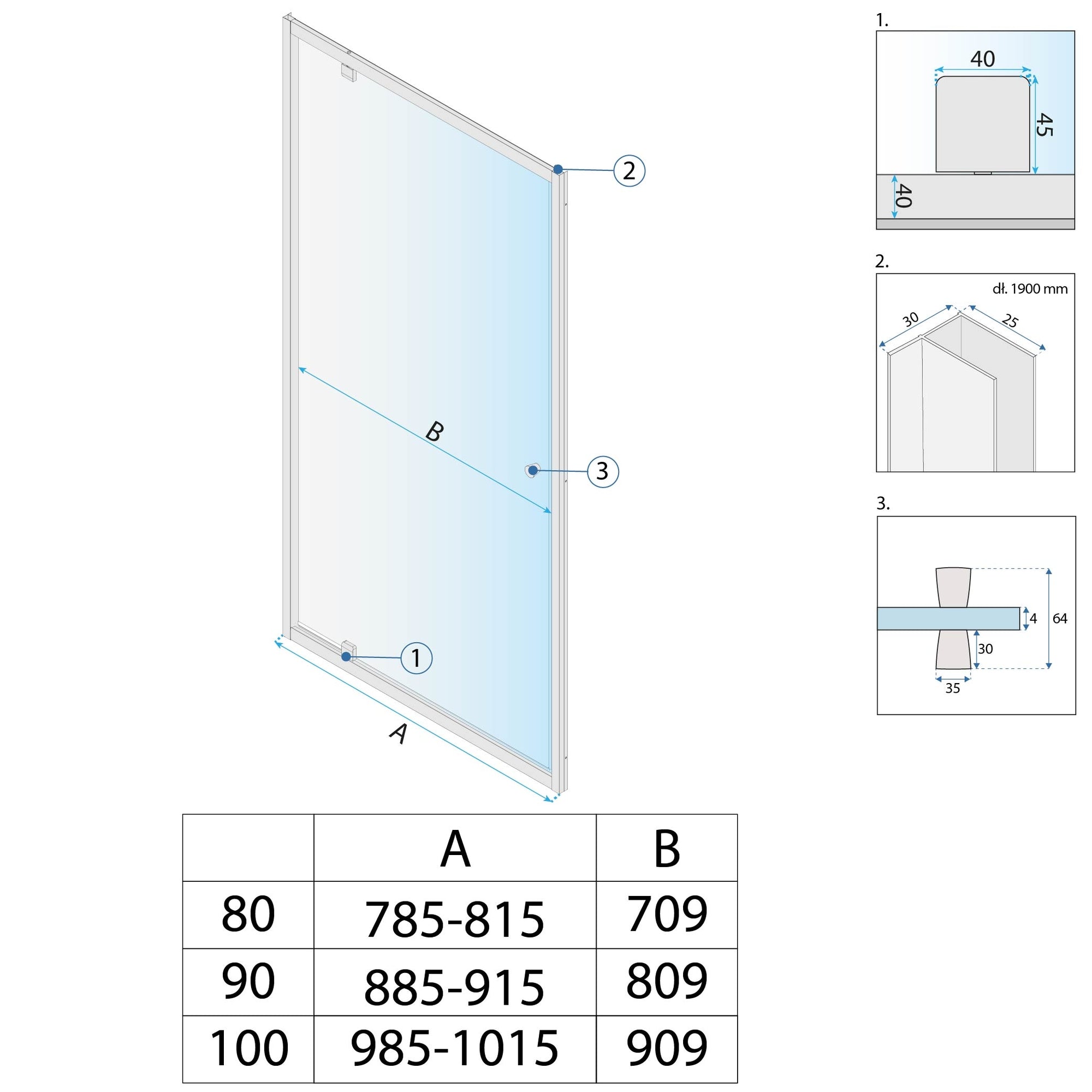 Sprchové dveře Rea Primo Swing 90 Chrome  9