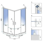 Sprchový kout REA City  90x90 Gold Bez sprchové vaničky 10
