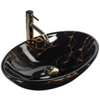 Umyvadlo na desku REA PAMELA Black Marble Shiny  1