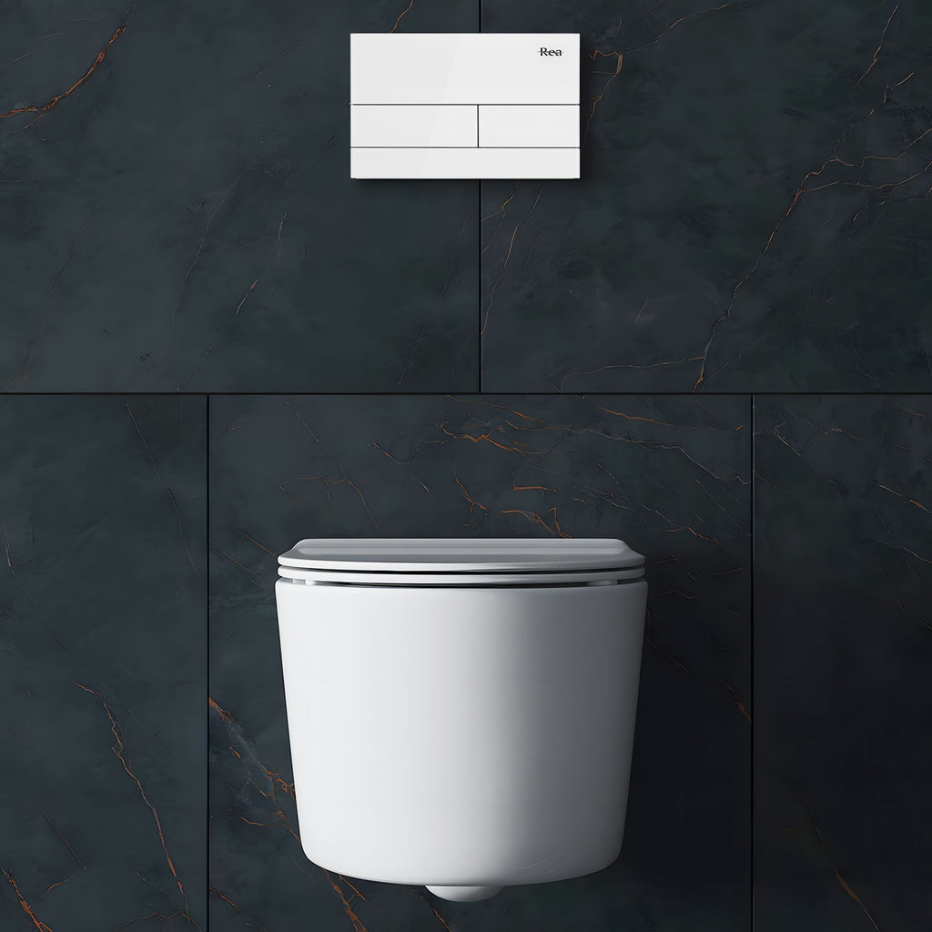 Podomítkový WC systém K011A-Q + tlačítka T White Glass  11