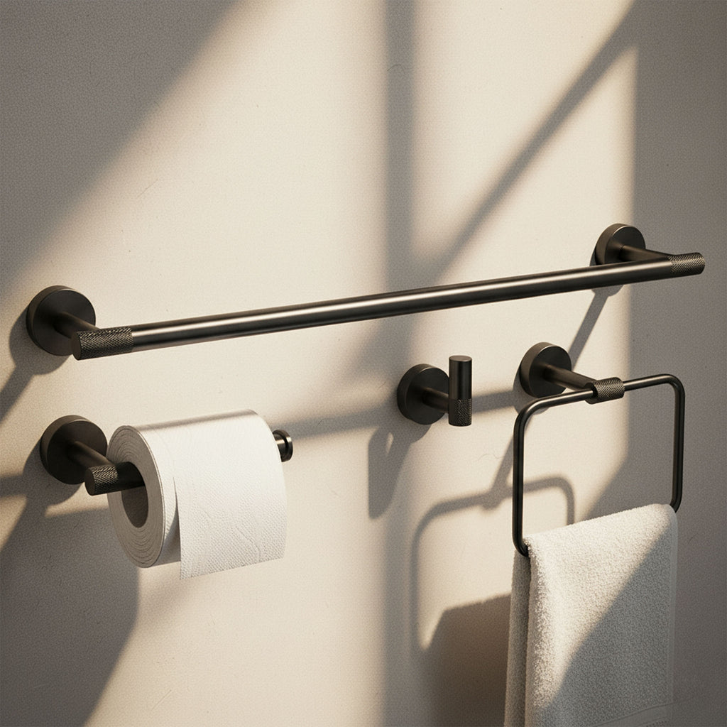 Sada koupelnových doplňků GRID Black 4 díly  4