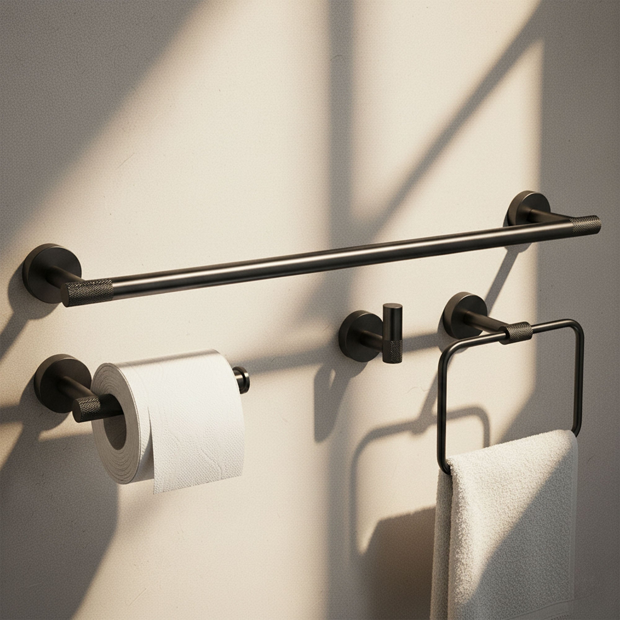 Sada koupelnových doplňků GRID Black 4 díly  4