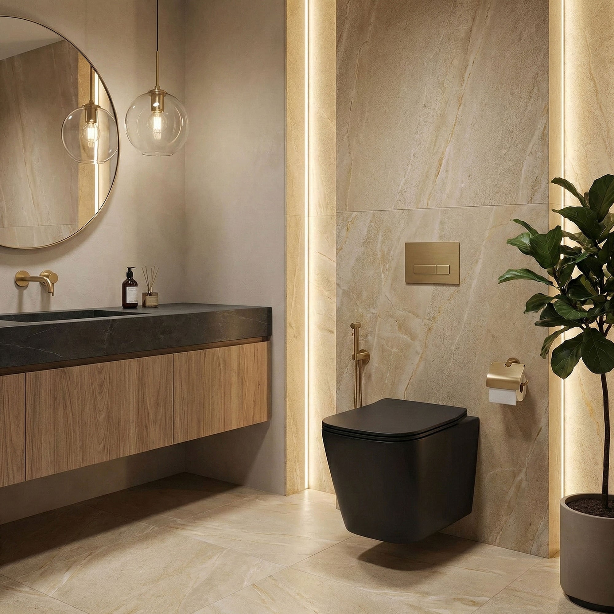 Závěsná WC mísa Rea Julio Black Matt  1