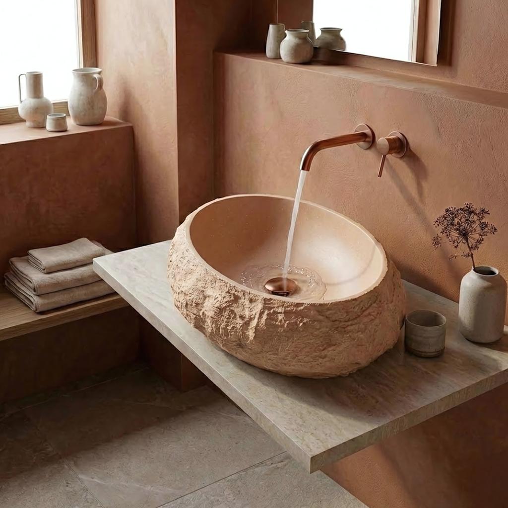 Umyvadlo na desku Mika Light Terracotta  1