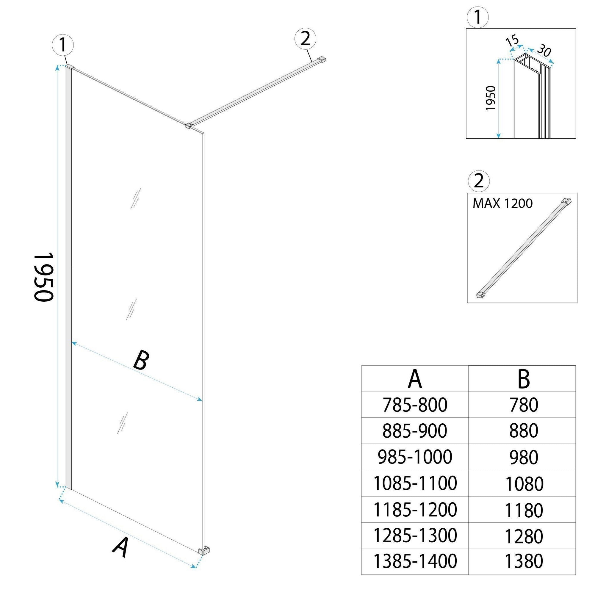 Sprchová zástěna Rea Flexi Grey / Titan 100  9