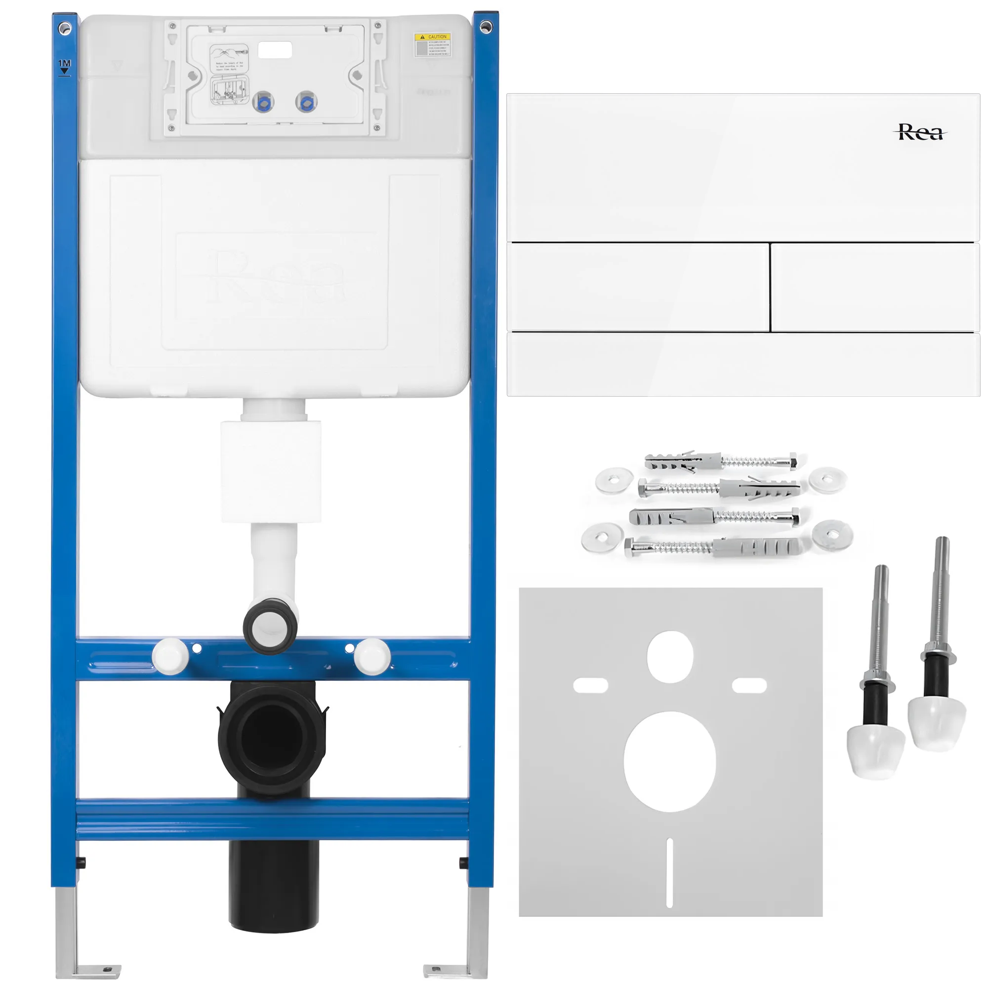 Podomítkový WC systém K011A-Q + tlačítka T White Glass  1