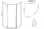 Sprchový kout DIAMOND 80x80 - černá matná Se sprchovou vaničkou Diamond 14