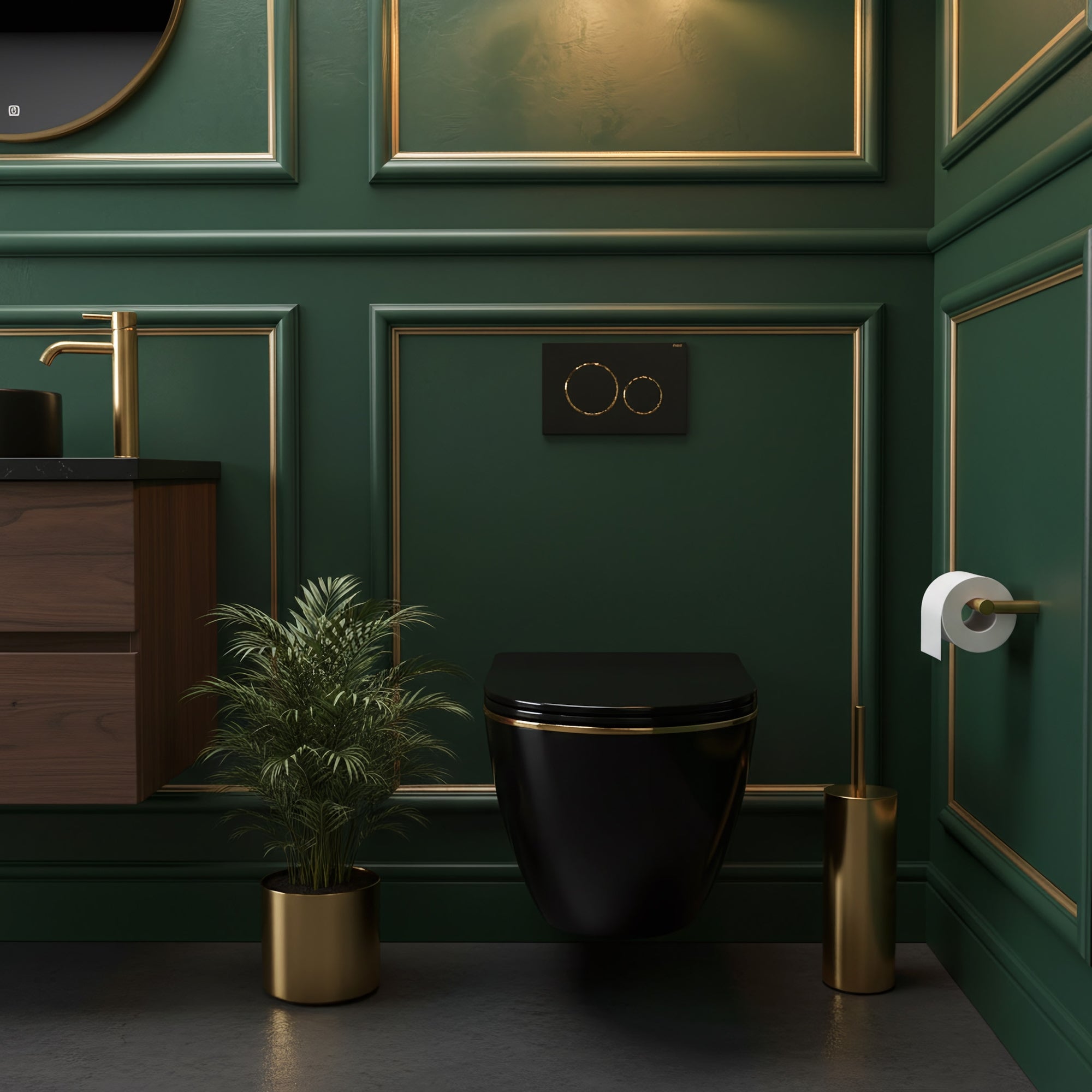 Závěsná WC mísa Rea Carlo Mini Tornado Black Gold Egde  4