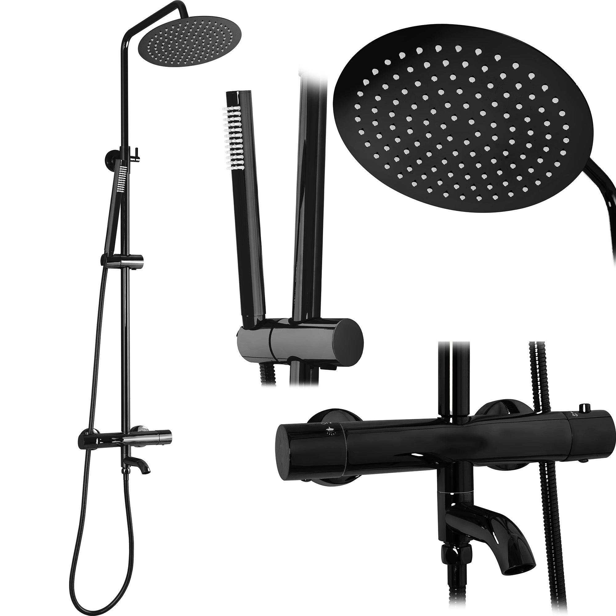 Sprchová sada s termostatem REA LUNGO Black Metallic  1