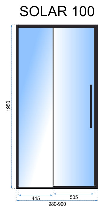 Sprchové dveře SOLAR 100 - matná černá  5
