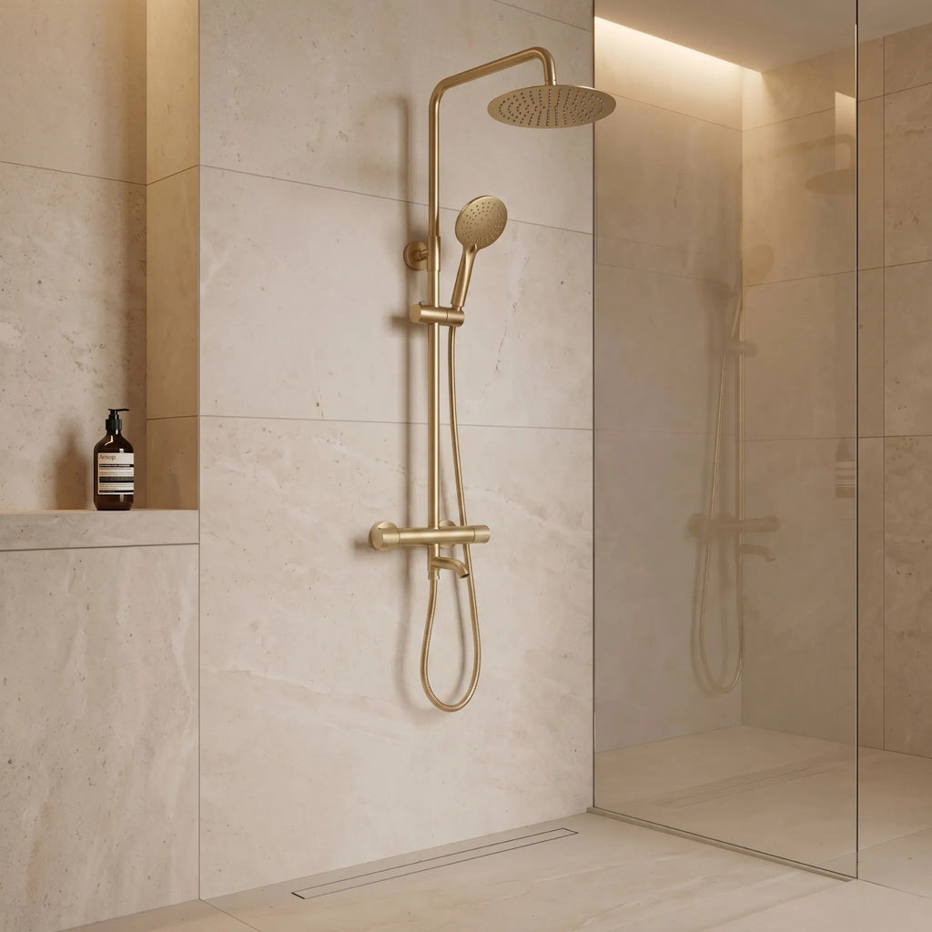 Sprchová sada s termostatem REA LUNGO Diamond - Gold Brush  5