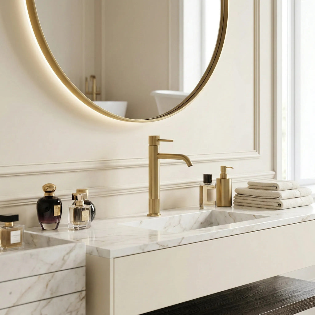 Koupelnová baterie Rea Lungo Stripe Brush Gold  5