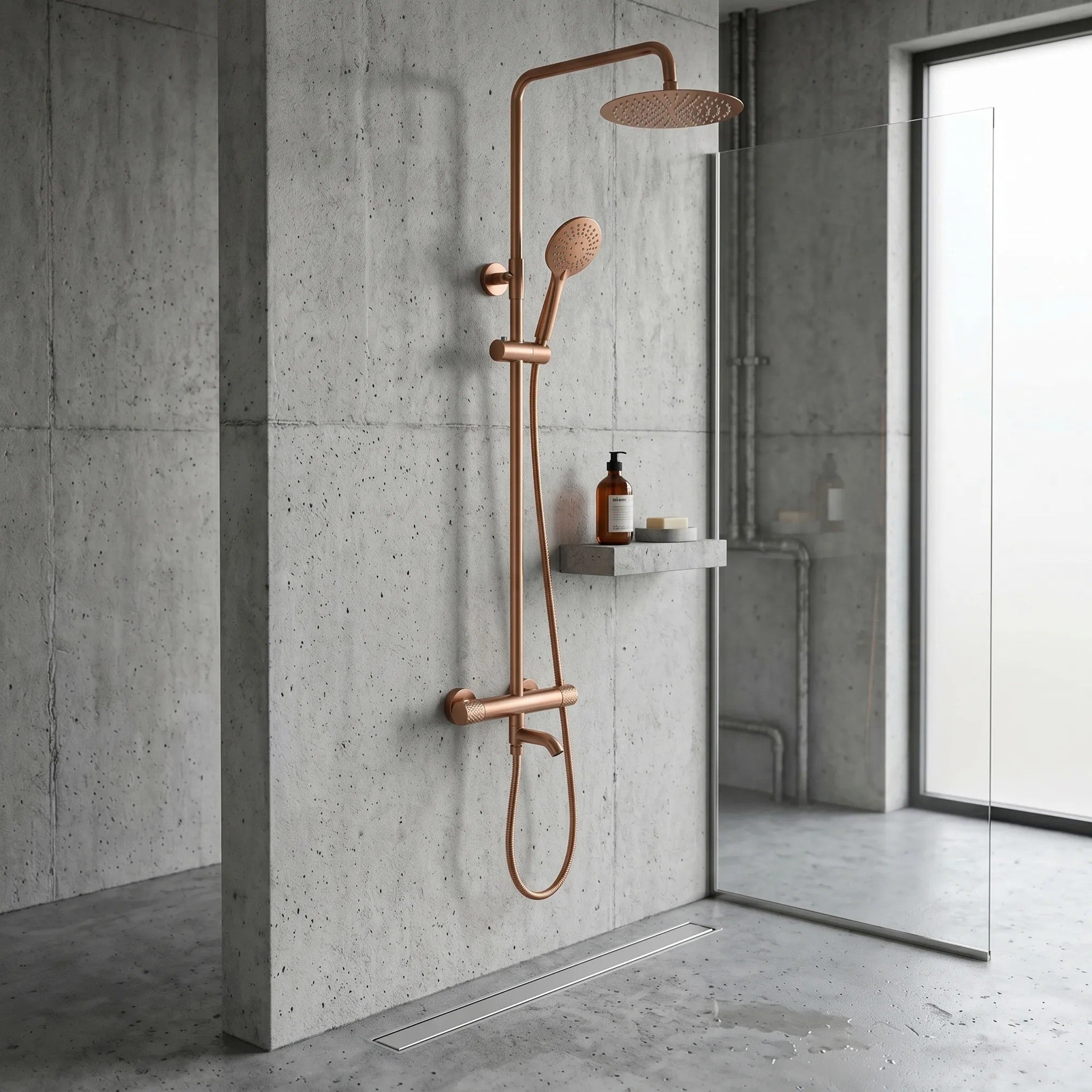 Sprchová sada s termostatem REA LUNGO Diamond - Copper Brush  5