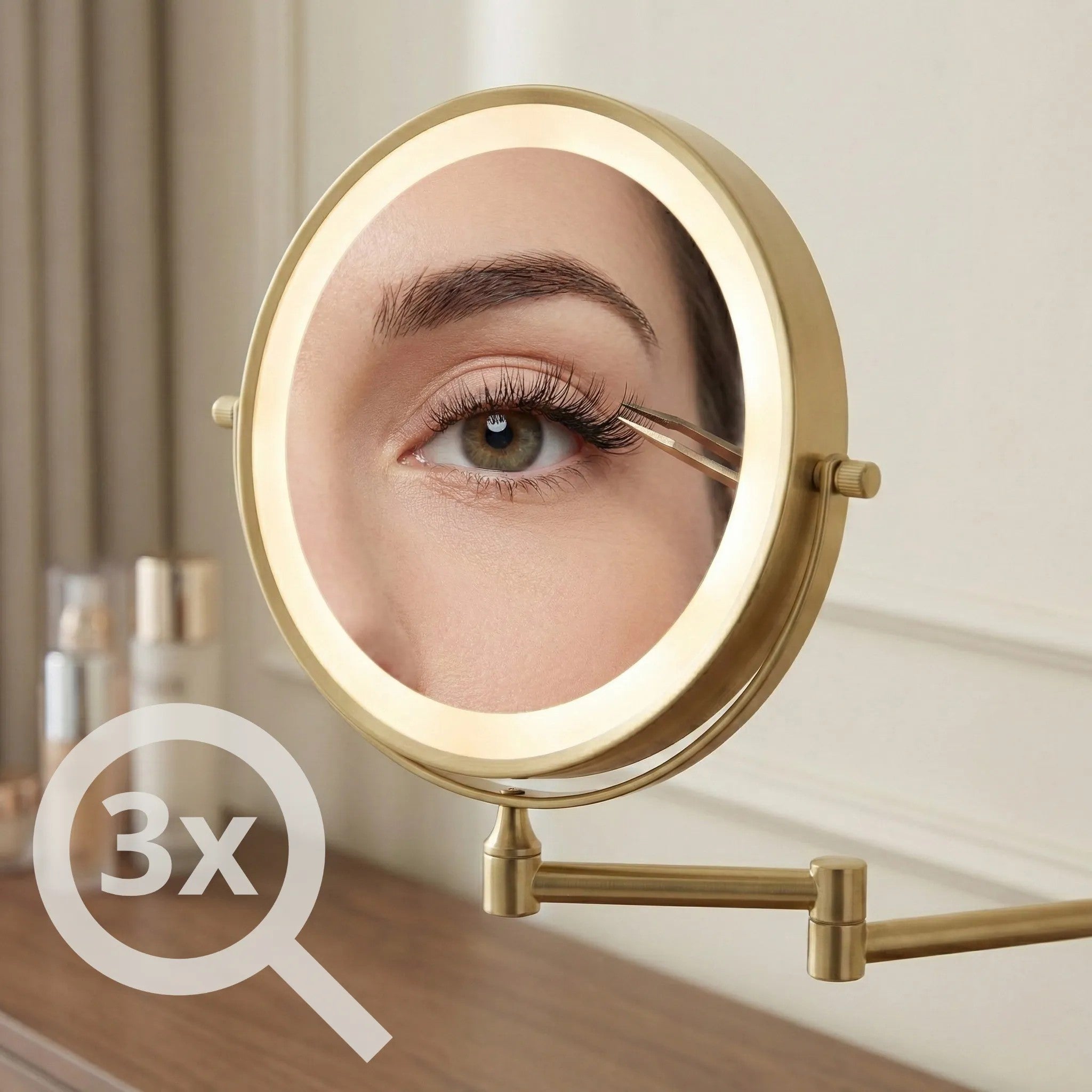Zrcadlo LED Glow Brush Gold  5