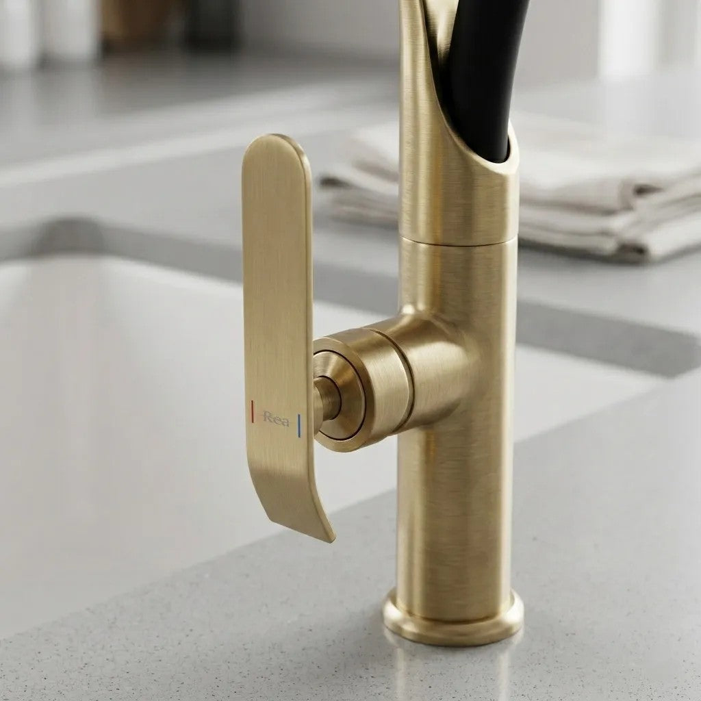 Kuchyňská baterie REA CASTOR - gold brush  5