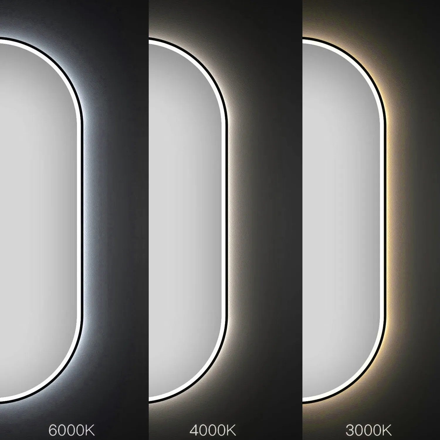 Zrcadlo LED OVL 50x100cm Black  5