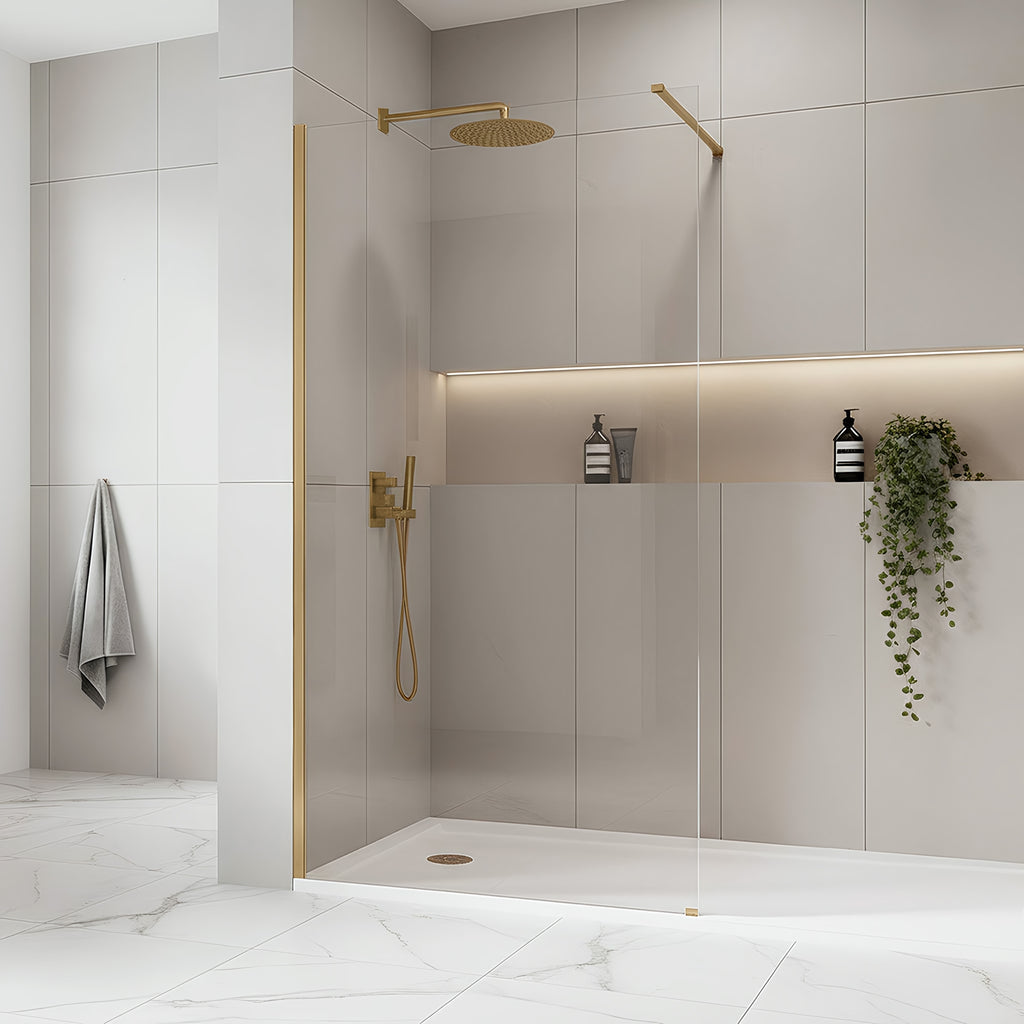 Sprchová zástěna Rea Flexi Transparent / Brush Gold 80  11