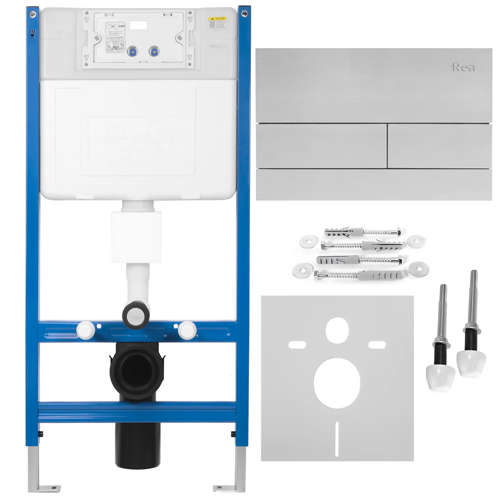 Podomítkový WC systém K011A-Q + tlačítka T Brush Steel  1