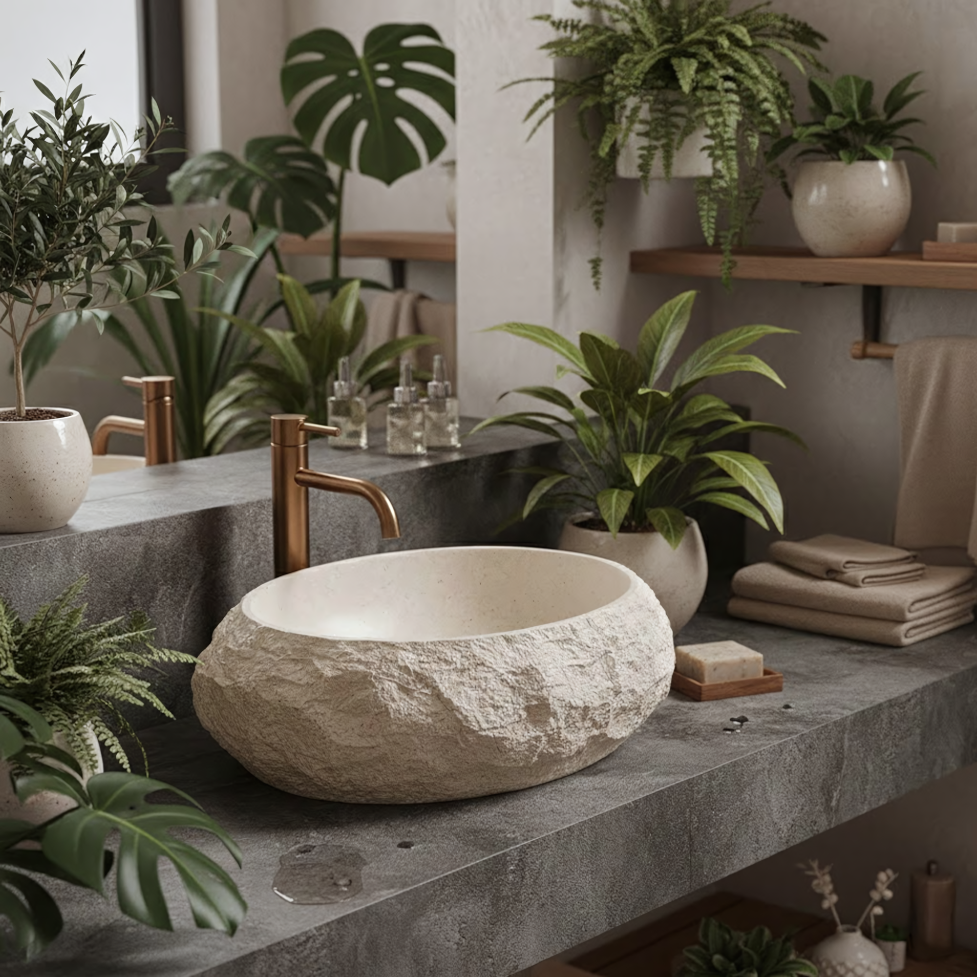 Umyvadlo na desku Mika Warm Beige  1