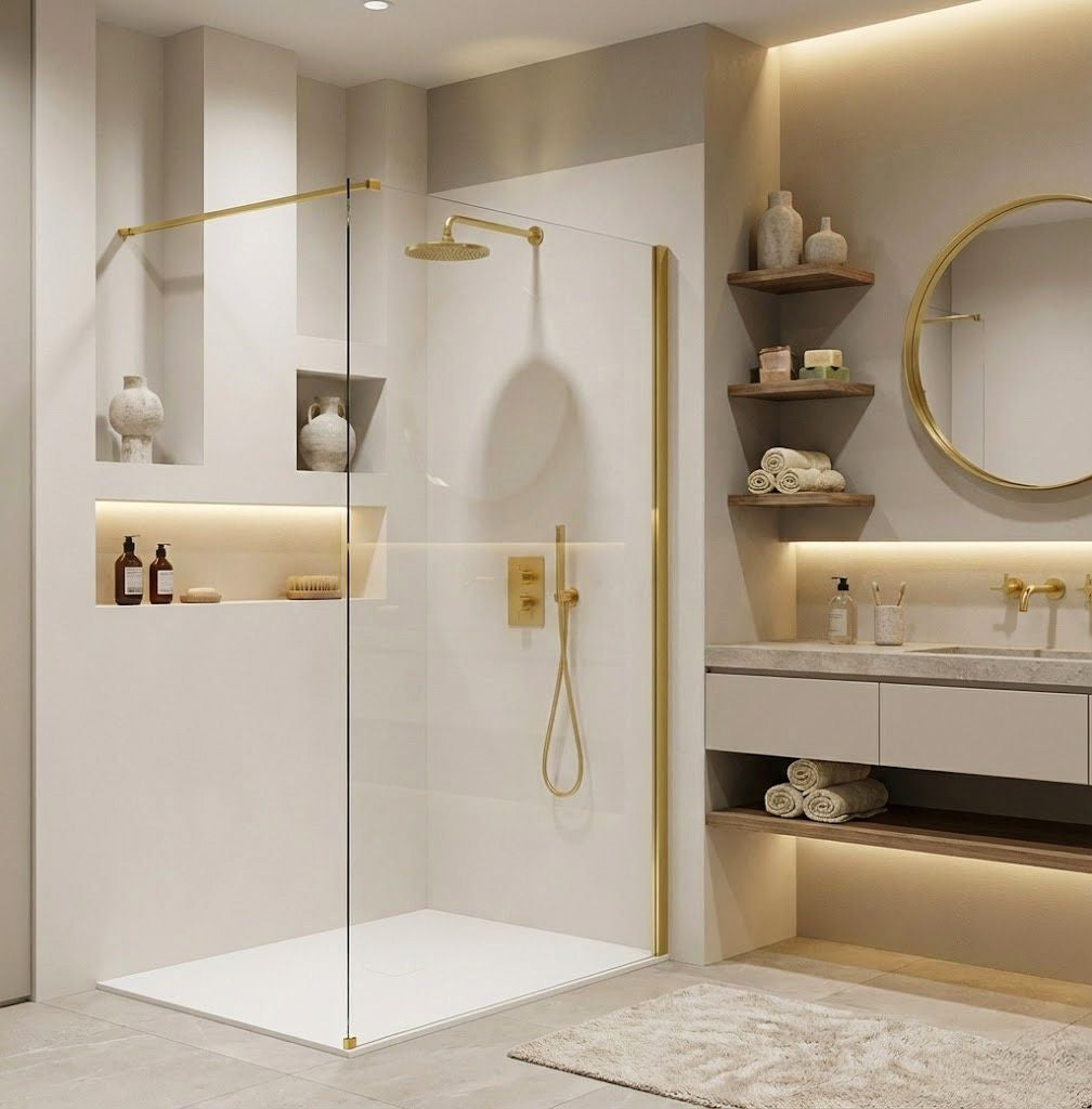 Sprchová zástěna Rea Flexi Transparent / Gold 140  6