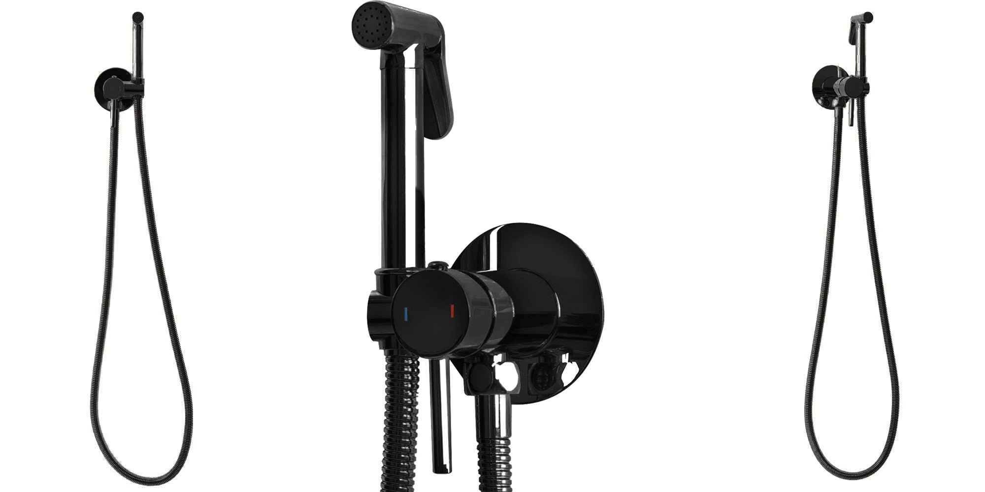 Podomítková bidetová baterie LUNGO LOOP - Black Metallic  3