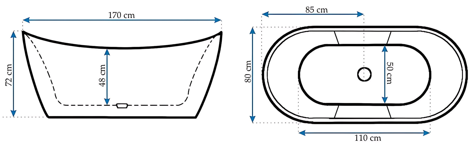 Volně stojící vana REA FERRANO 170  5