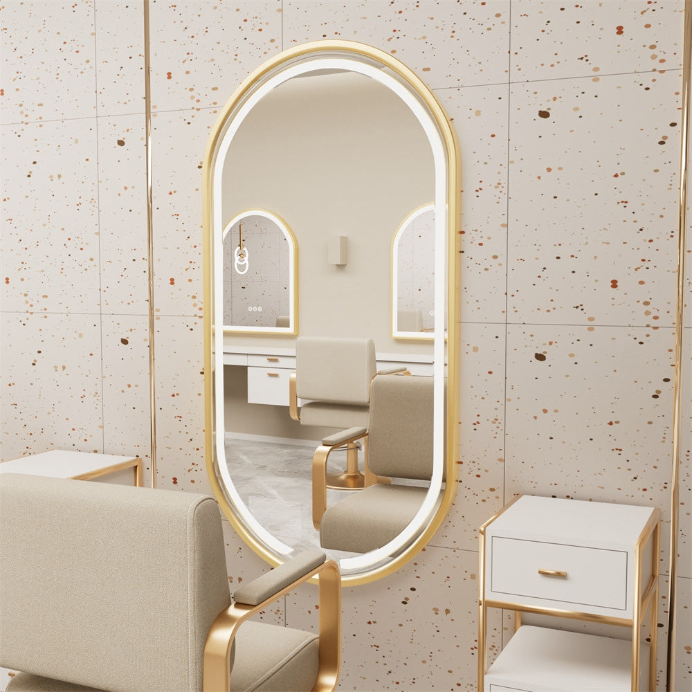 Zrcadlo LED OLL 60x90 cm Brush Gold  3