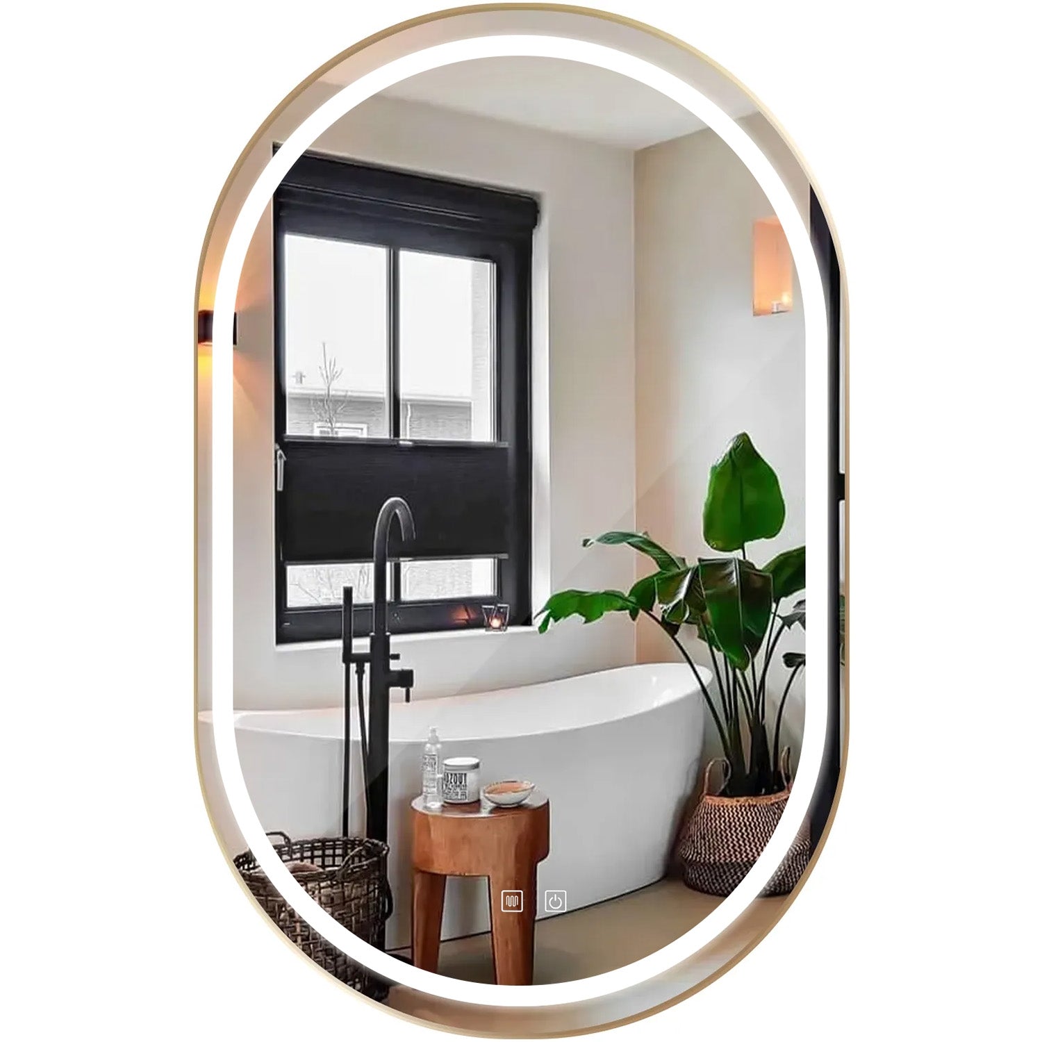 Zrcadlo LED OLL 60x90 cm Brush Gold  1