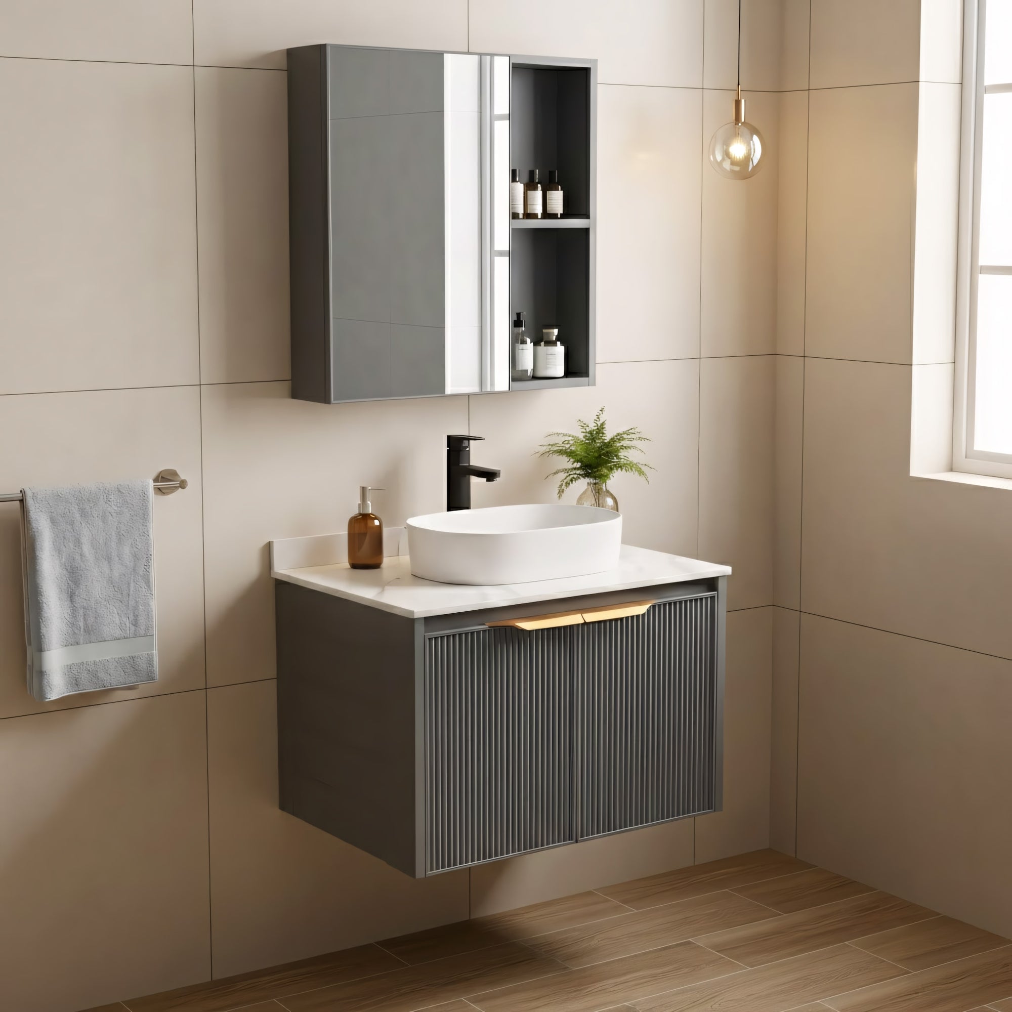 Koupelnová sestava nábytku s deskou Marti 60cm Grey  3