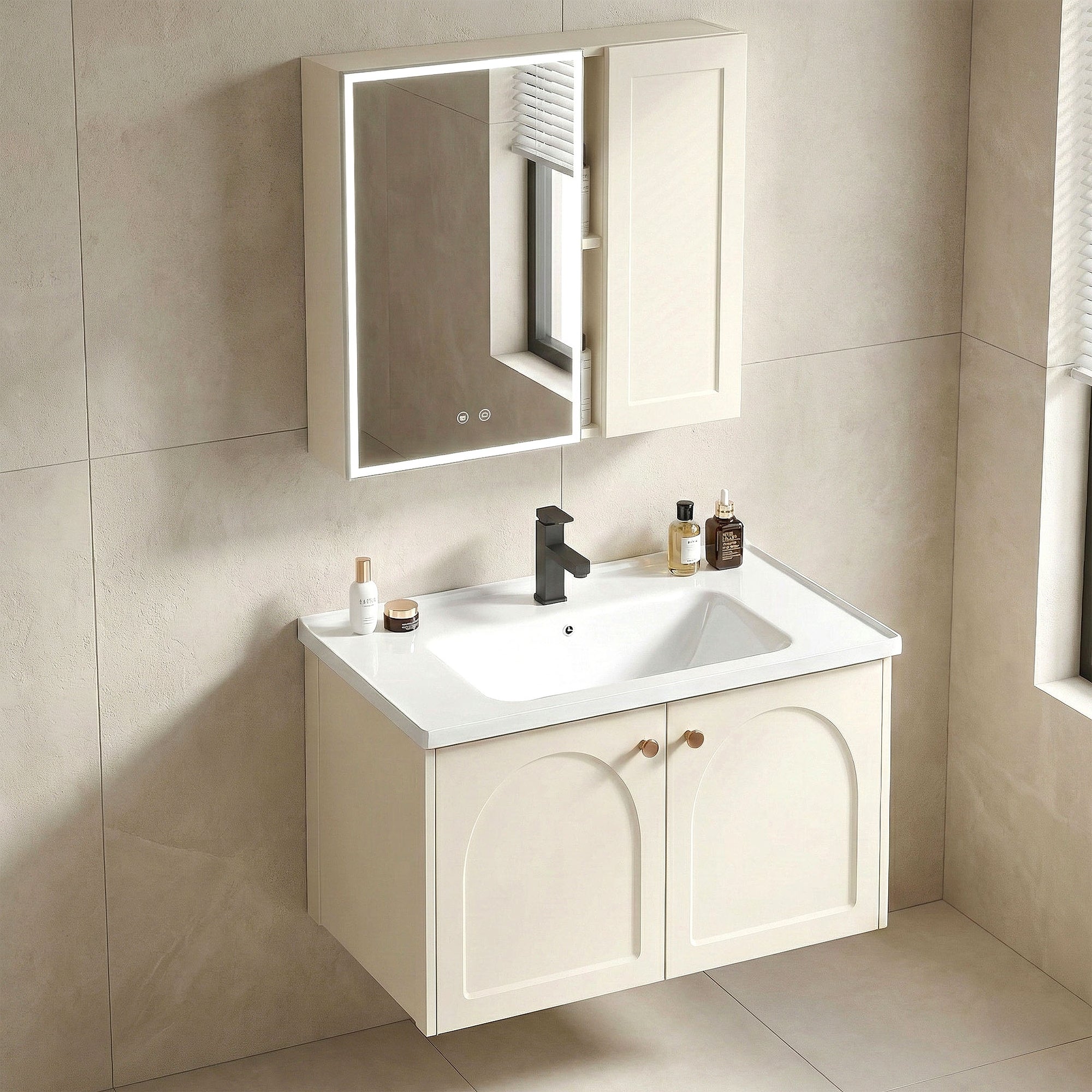 Sada koupelnového nábytku s umyvadlem Denver 60cm Creme  5