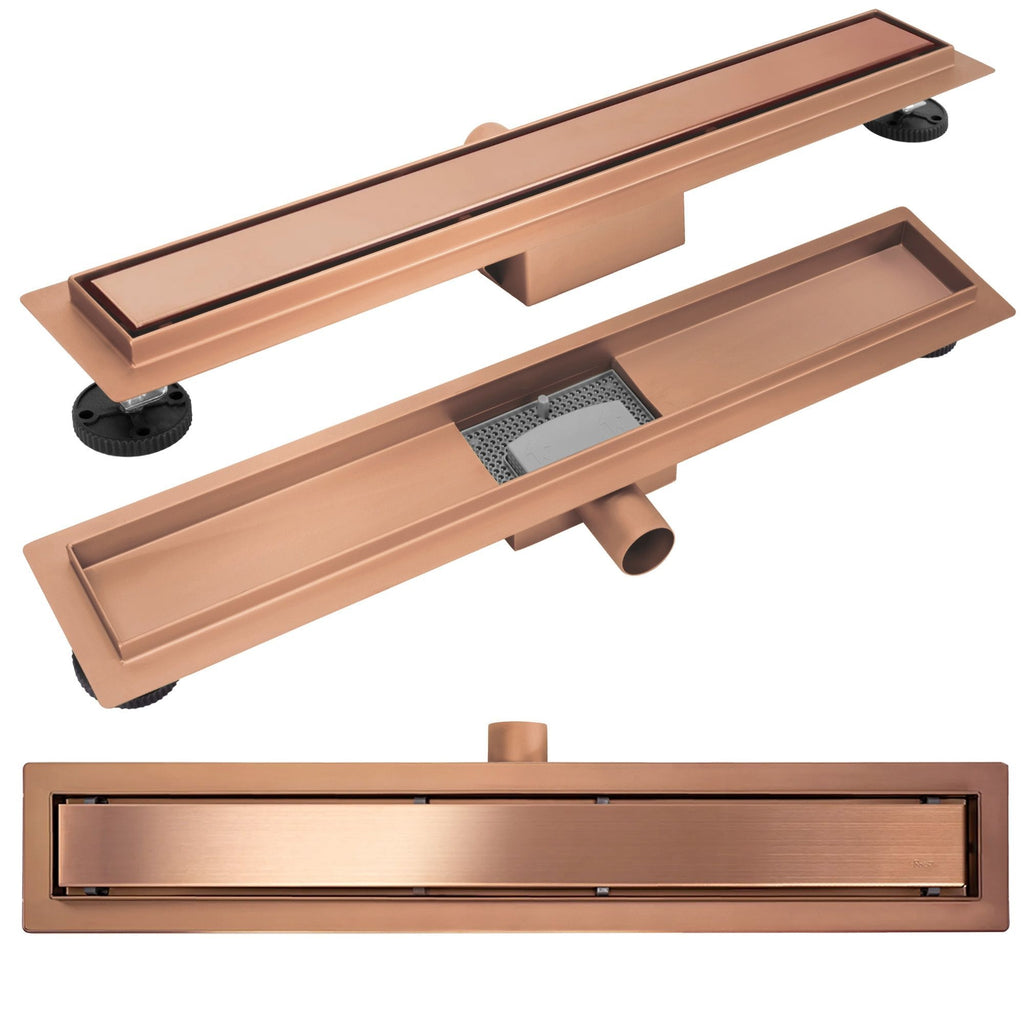 Odtokový žlab Rea Neox brush copper 90  1