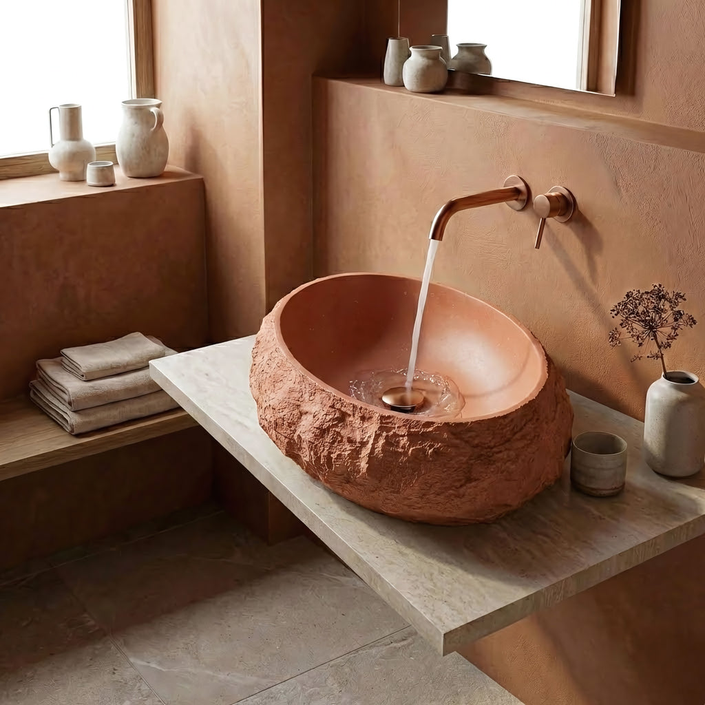 Umyvadlo na desku Mika Terracotta  1
