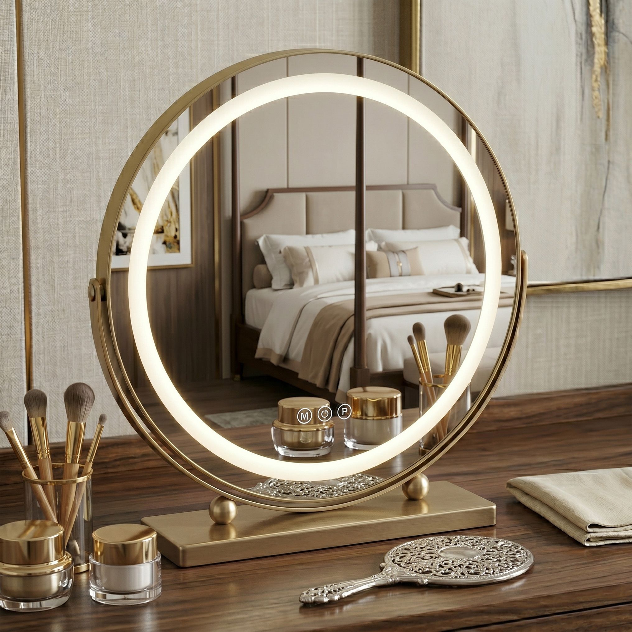 Zrcadlo LED MAKE-UP L.Gold 40 cm  1