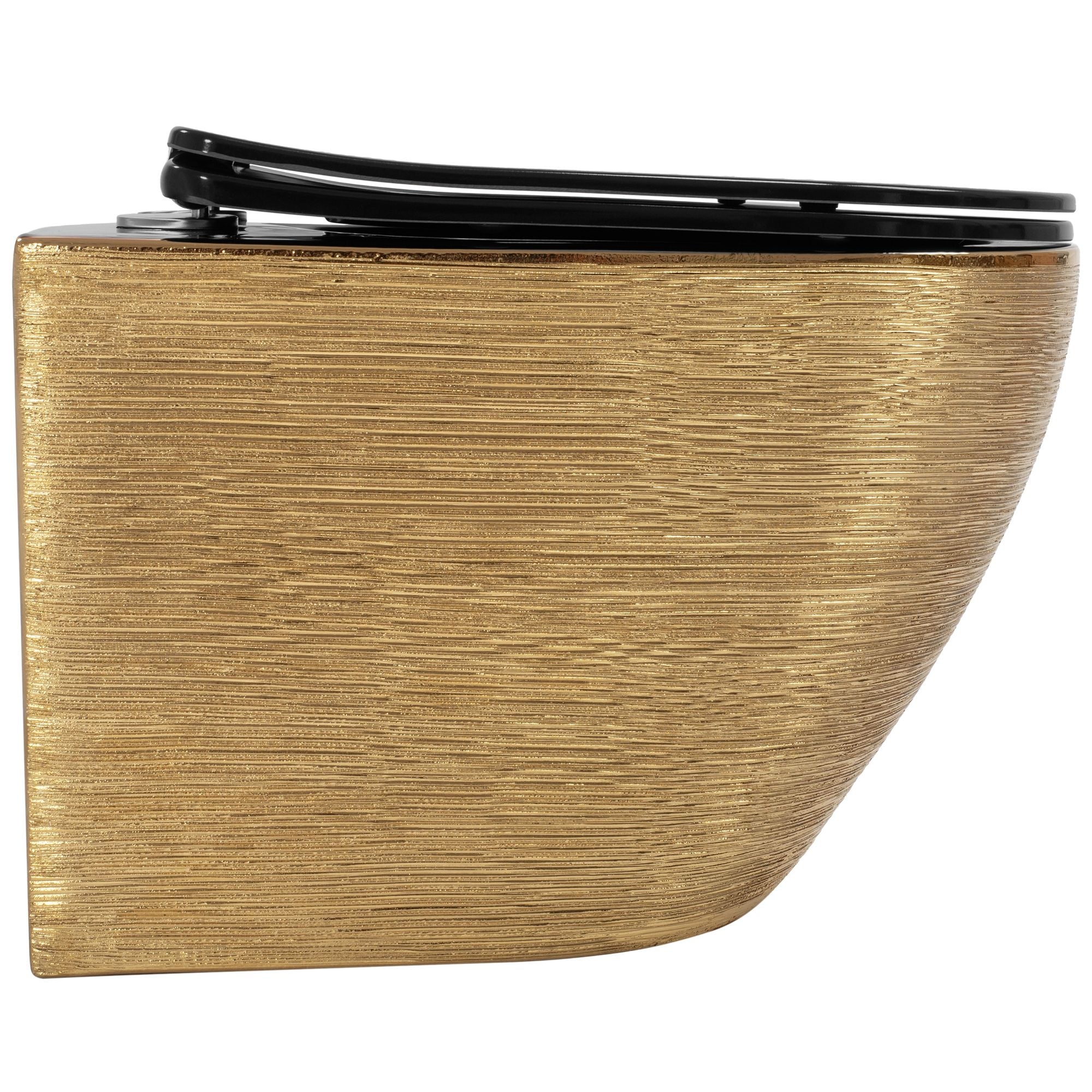 Závěsná WC mísa Rea Carlo Mini Tornado Black Brush Gold  5