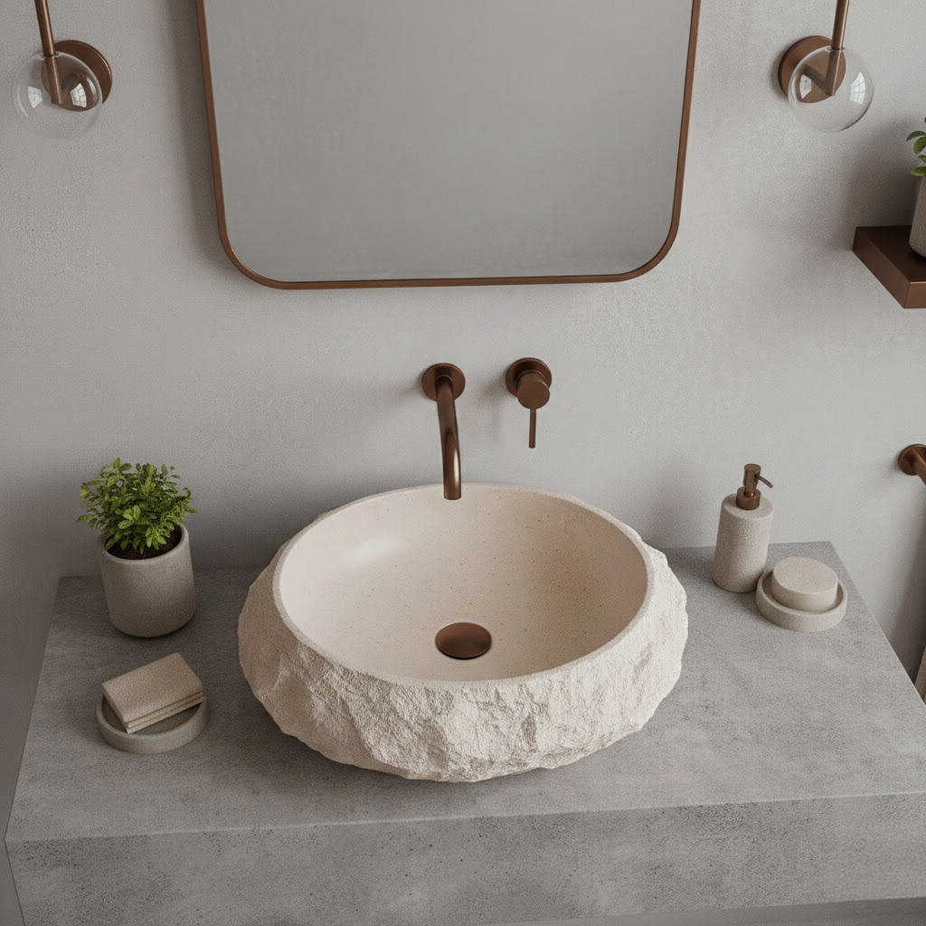 Umyvadlo na desku Mika Warm Beige  5