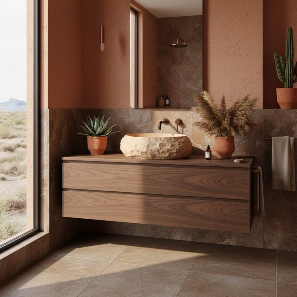 Umyvadlo na desku Mika Light Terracotta  4