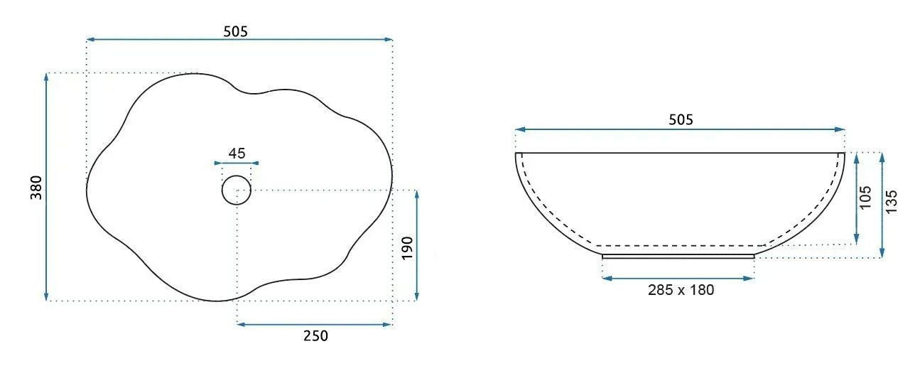 Umyvadlo na desku REA Pearl Ruststone  7