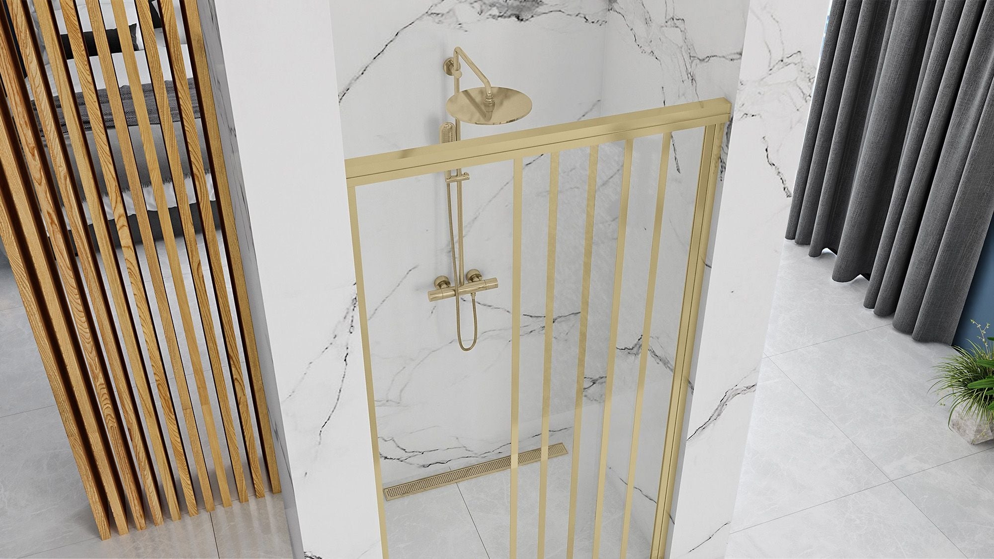Sprchové dveře Rea Alex 120 Gold Brush  6