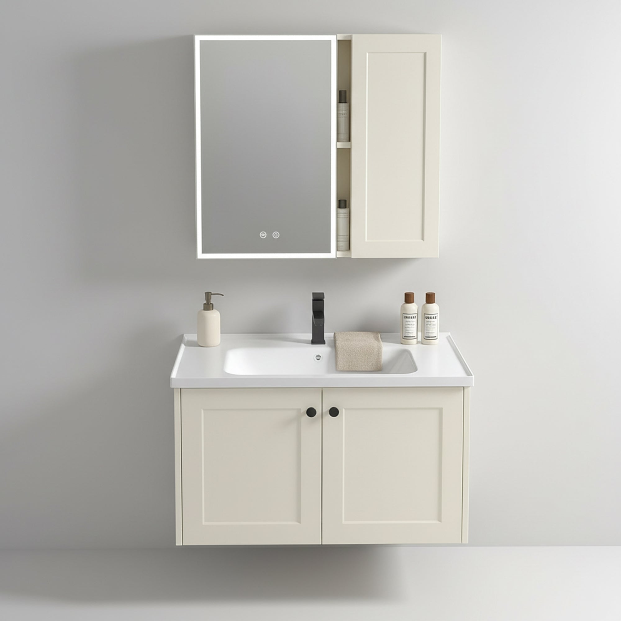Sada koupelnového nábytku s umyvadlem Monti 60cm Creme  1
