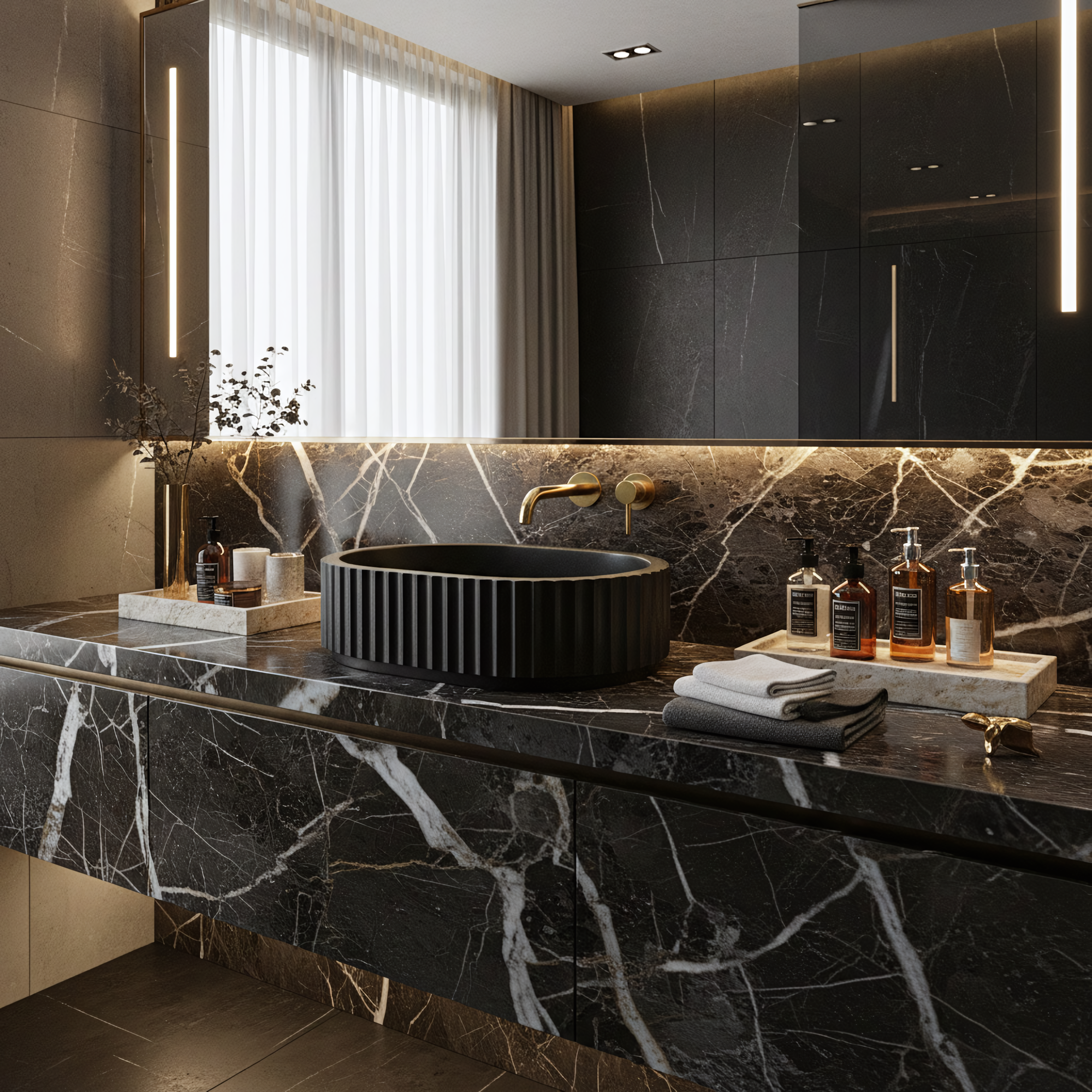 Umyvadlo na desku Margaret Black  5