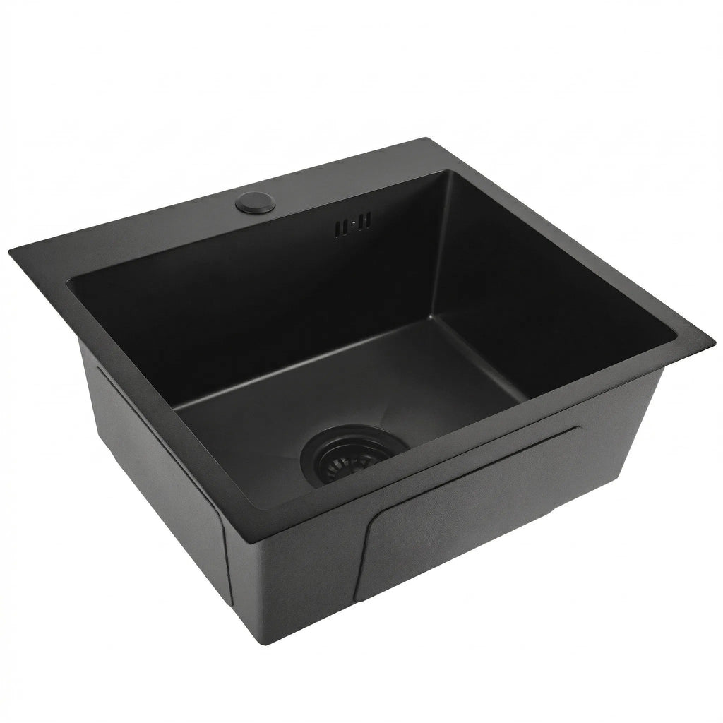 Ocelový dřez Leo 50 Black s kuchyňskou baterií 6