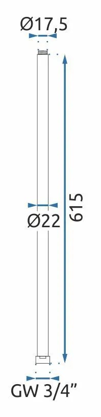Prodloužení pro vanovou/sprchovou soupravu GOLD 60cm  6