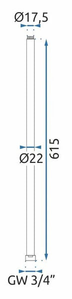 Prodloužení pro vanovou/sprchovou soupravu CHROM 60cm  6