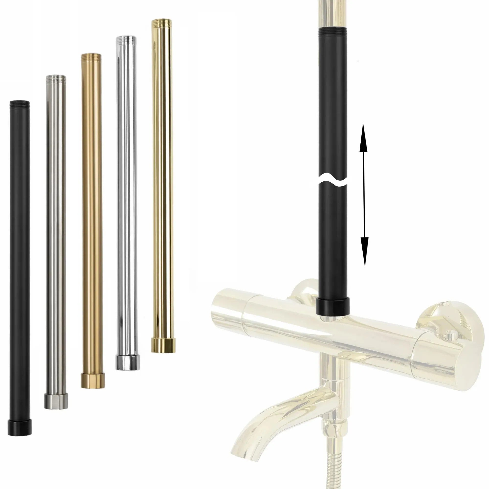 Prodloužení pro vanovou/sprchovou soupravu CHROM 50cm  6