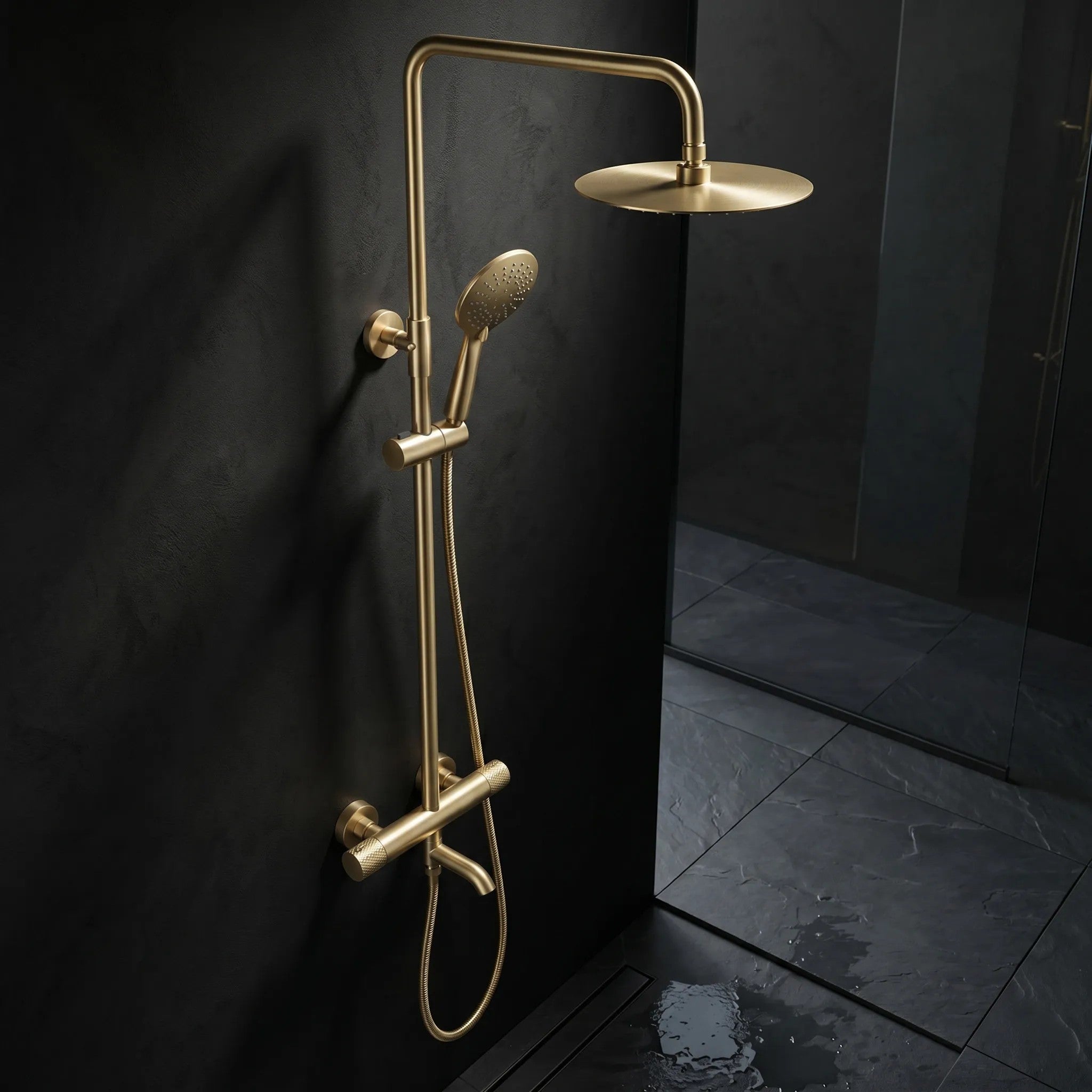 Sprchová sada s termostatem REA LUNGO Diamond - Gold Brush  6