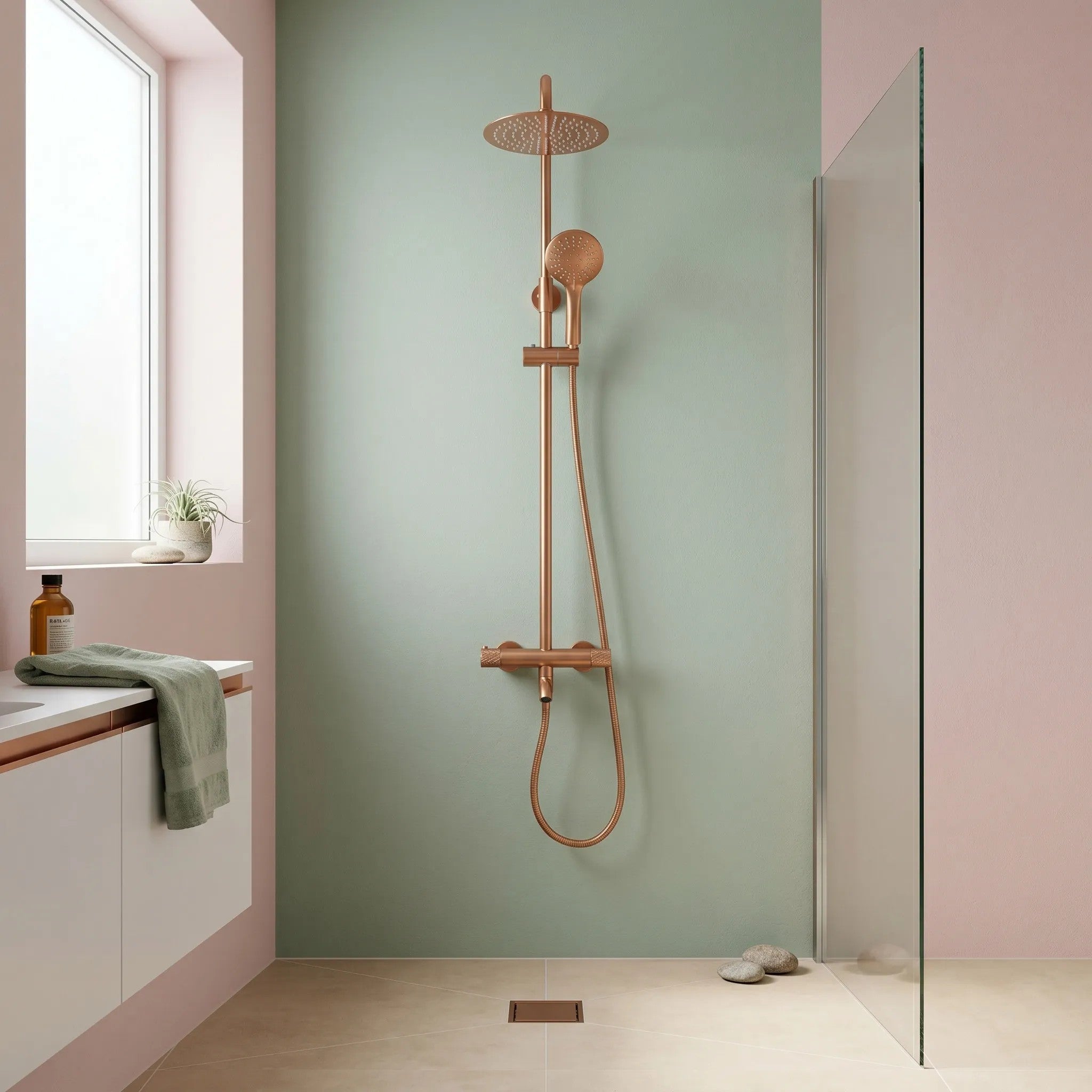 Sprchová sada s termostatem REA LUNGO Diamond - Copper Brush  6