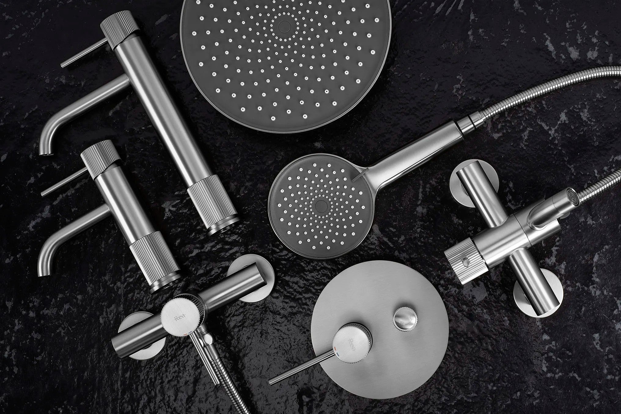 Vanová baterie Rea Lungo Stripe Brush Nickel  6