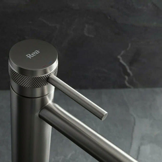 Umyvadlová baterie REA Lungo Grip - Gun Grey, vysoká  2